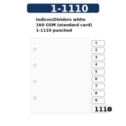 Indices/Dividers white 160 GSM (standard card) 1-1110 punched Indices/Dividers white 160 GSM (standard card) 1-1110 punched