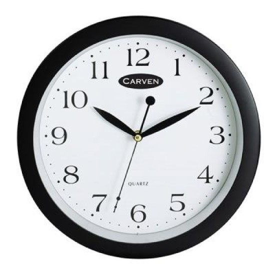 CARVEN 30CM WALL CLOCK BLACK