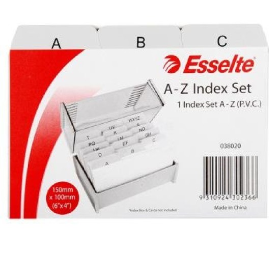 ESSELTE INDICE A-Z PVC 152X102MM(6X4)GRY