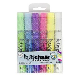 TEXTA LIQUID CHALK DRY WIPE ASSTD WALL 6