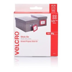 VELCRO SPOTS HOOK 22MM (125) WHT DISP