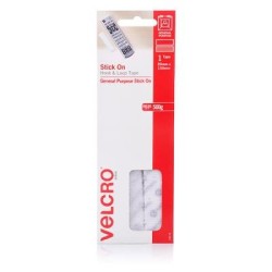 VELCRO STICK STRIPS 20MMX150MM WHT 