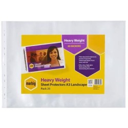 MARBIG SHEETPROTECTORS H/WEIGHT LC A3 PK25