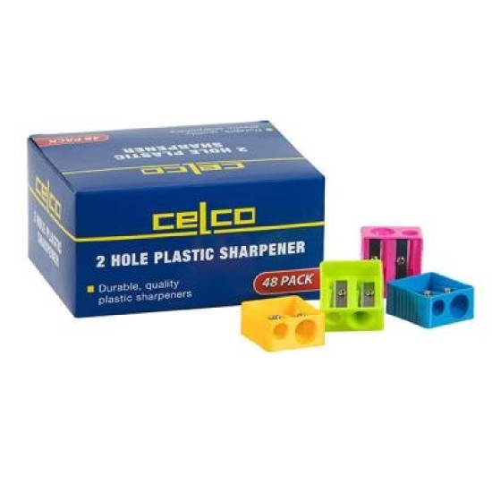 CELCO SHARPENER 2 HOLE PLASTIC BX48