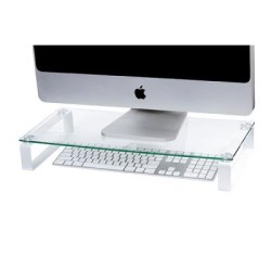 ESSELTE MONITOR STAND 60CM GLASS WH LEGS ESSELTE MONITOR STAND 60CM GLASS WH LEGS