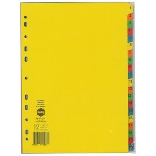A4 MANILLA BRIGHTS 1-20 TAB