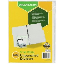 DIVIDER A4 MANILA 5TAB UNPUNCH