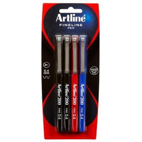 ARTLINE 200 FINELINE 0.4MM HS 4PK