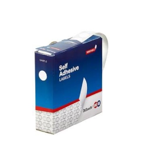 QUIKSTIK LBL DISP CIRCLE REPO 14MM WH