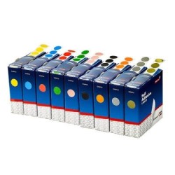 QUIKSTIK LABEL DISP CIRCLE REPO 14MM RED