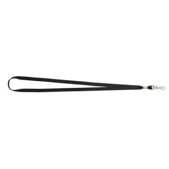 LANYARD FLAT SWIVELCLIP BLK  SINGLE SELL