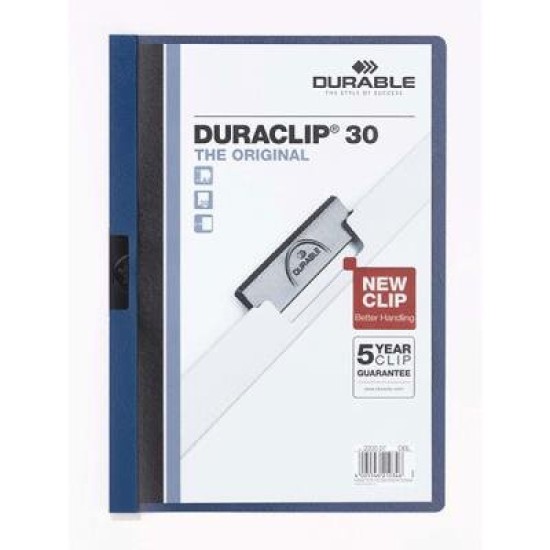 DUR DURACLIP DOC FLE A4 30 SHT DRK BLU