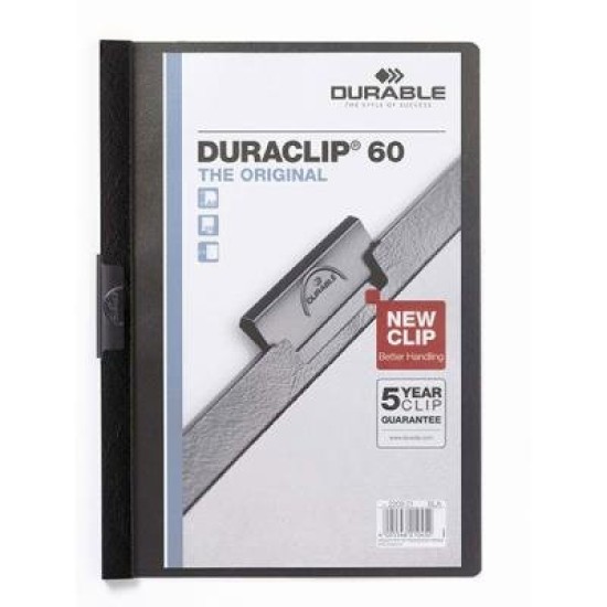 DUR DURACLIP DOC FLE A4 60 SHT BLK