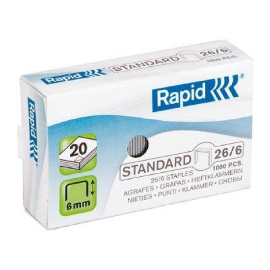 RAPID STAPLES 26/6MM BX1000 0173221