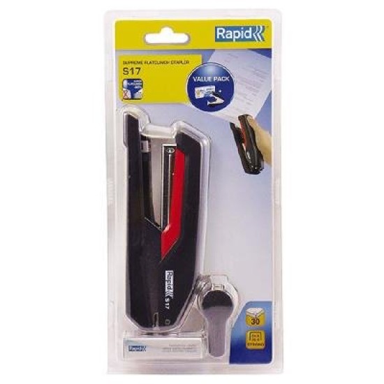 RAPID STAPLER S17 BK/RD CLAM VALUE PK