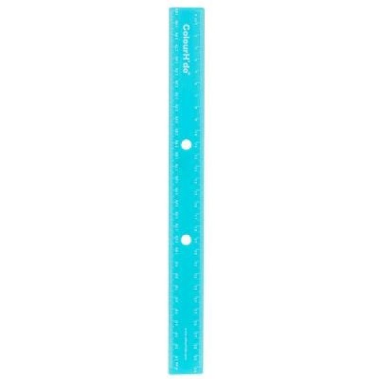CH BINDERMATE RULER 30CM AQUA