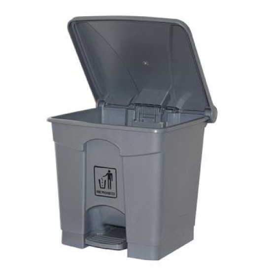 CLNLNK RBSH BIN W/ PDL LID 30L GRY