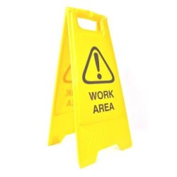 CLNLNK SFTY SIGN WORK AREA YLW