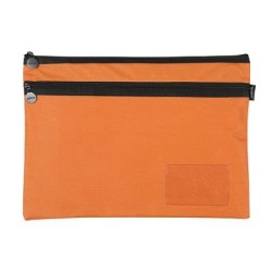 CELCO PENCIL CASE ORANGE 2 ZIP LGE