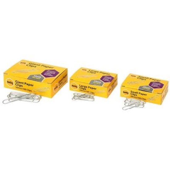 MBG PAPER CLIPS 28MM SMALL BX 100