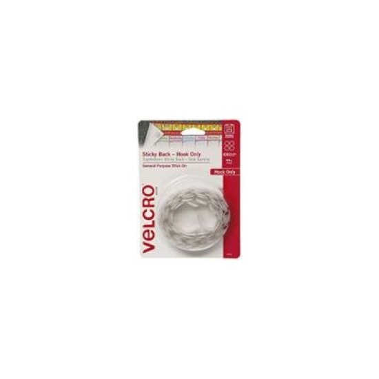 VELCRO HOOK ONLY DOTS 16MM WHT 100 PK