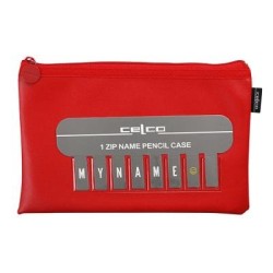 CELCO PENCIL CASE NAME RED 1 ZIP SML
