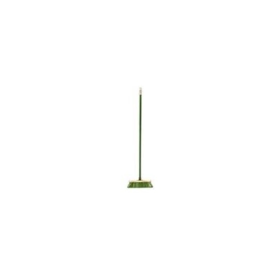 CLNLNK OUTDOOR BROOM GRN W/ METAL HANDLE