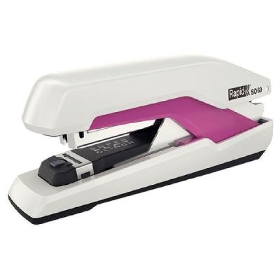 HEAVY DUTY / HIGH CAPACITY STAPLERS RAPID SO60 Omnipress SuperFlatClinch 60 sheet RSO60 White/Pink