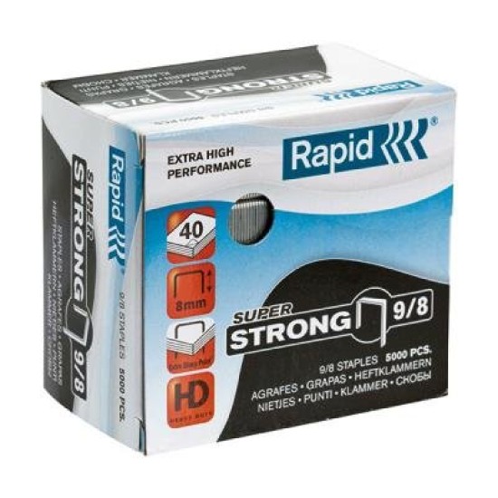 STAPLES RAPID 9/8 10-40 sheets 8mm HD desktop pack of 1000