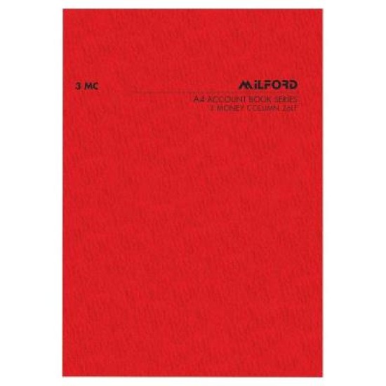 Milford FSC Mix 70% A4 4 Money Column 26 Leaf Limp Account Book