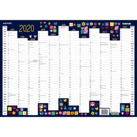 Diaries 2026 Collins Wallplanner Laminated 695X495mm With Pen Even Year page: 53 