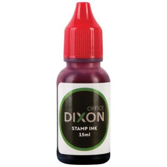DIXON STAMP REFILL RED 15ML PRE INKED