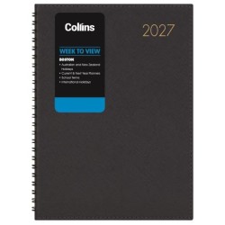 DIARIES 2027 Collins Diary Boston A53 Week To View Diary Navy Wiro 2027  page: 27
