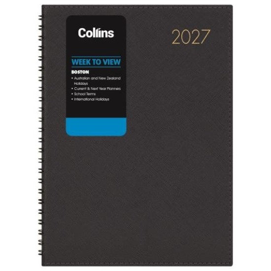 DIARIES 2027 Collins Diary Boston A53 Week To View Diary Navy Wiro 2027  page: 27