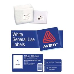 AVERY LABEL L7167 GENERAL USE A4 1/SHEET 100 SHEETS