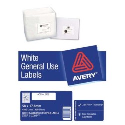 AVERY LABEL L7156 GENERAL USE 58X17.8MM 100 SHEETS