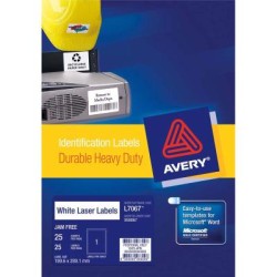 White Heavy Duty Labels 199.6 x 289.1 mm, Laser, Extra Strong Permanent