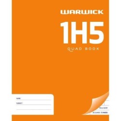 Warwick Exercise Book 1H5 36 Leaf Quad 10mm 255x205mm Warwick Exercise Book 1H5 36 Leaf Quad 10mm 255x205mm