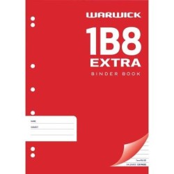 Warwick Exercise Book 1B8 64 Leaf A4 Punched Ruled 7mm Warwick Exercise Book 1B8 64 Leaf A4 Punched Ruled 7mm