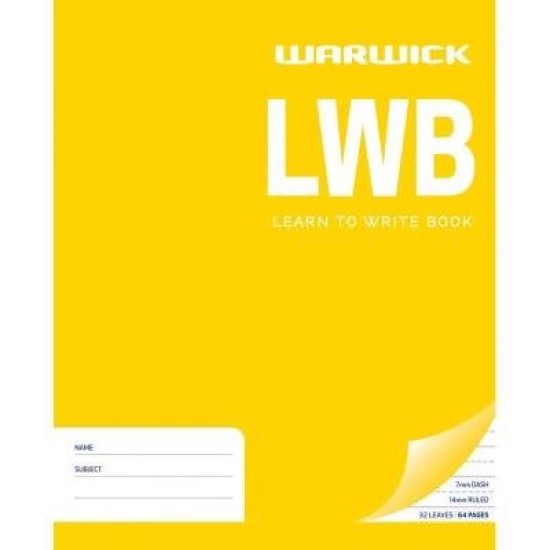 Warwick Learn To Write BWB 32 Leaf Dashed 7mm Ruled 14mm 230x180mm