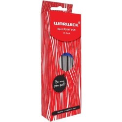 Warwick Pen Ballpoint Black Capped Medium Box 10