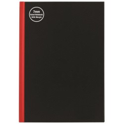Milford Notebook A5 7Mm 68Gsm With Margin Red & Black 100Lf Milford Notebook A5 7Mm 68Gsm With Margin Red & Black 100Lf
