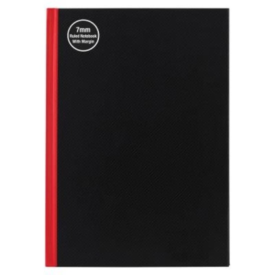 Milford Notebook A4 7Mm 68Gsm With Margin Red & Black 100Lf