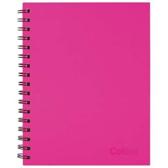 Collins Notebook Wiro 225x175 Shocking Pink 100 Leaf Side Opening