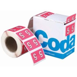 Codafile Label Numeric 5 25mm Roll 500 Codafile Label Numeric 5 25mm Roll 500