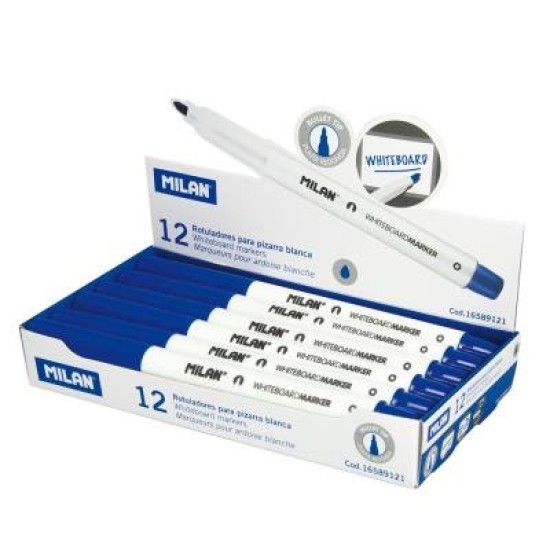 Milan Whiteboard Markers Fine Bullet Tip 3.7mm Blue