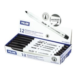 Milan Whiteboard Markers Fine Bullet Tip 3.7mm Black Milan Whiteboard Markers Fine Bullet Tip 3.7mm Black