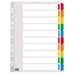 FM Indices A4 10 Tab Colour Reinforced Cardboard FM Indices A4 10 Tab Colour Reinforced Cardboard