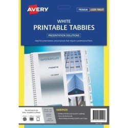 Avery Printable Tabbies A4 48 Tabs White L7431 Avery Printable Tabbies A4 48 Tabs White L7431