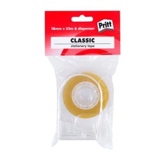 Pritt P1802018 Classic Tape Dispenser 18mmx33m 1 UNIT